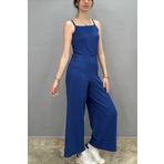 Tam Moda Kadın Tulum İnce Askılı İndigo