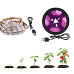 Tam Spektrum Bitki Büyütme Şerit Işık 5V USB Uç 2 mt Dış Mekan