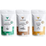 Tam Tarım (Glutensiz) Organik Karnıyarık Otu Tozu 300 gr + (Glutensiz) Keçiboynuzu Unu 300 gr + (Glutensiz) Yulaf Unu 300 gr - 1,1 kg