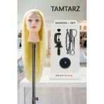 TAM TARZ Kuaför Eğitim Mankeni Platin + Saç Örgü ve Topuz Seti