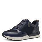 Tamaris Kadın düşük bilekli spor ayakkabı, kadın ayakkabısı, değiştirilebilir tabanlık, Mavi Navy Comb, 39 EU