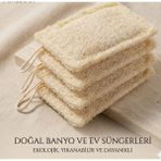 Tamarix Doğal Kabak Lifi Bulaşık Süngeri Kokusuz 4'lü Paket Ekolojik Mutfak Kullanımı İçin