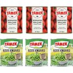 Tamek 3x830 gr Domates Salçası + 3x830 gr Bezelye