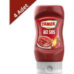 Tamek Acı Sos 240 G x 4 Adet - Pratik ve Lezzetli Acı Sos Seti - 1 Adet