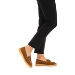 Tamer Tanca 902 8113 BN SK22/23 Taba Süet Deri Kadın Loafer Ayakkabı