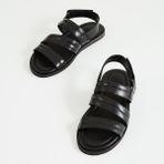 Tamer Tanca Erkek Derı Duz Sandalet Sandalet 537 583 Erk Sndlt Y23 - Siyah