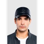 Tamer Tanca Erkek Hakiki Deri Lacivert Şapka