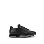 Tamer Tanca Erkek Hakiki Deri Siyah Sneakers & Spor Ayakkabı 383 6093 ERK AYK Y24 SIYAH SILVER