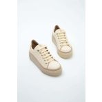Tamer Tanca Kadın Hakiki Deri Bej Sneakers & Spor Ayakkabı 937 5022-09 BN AYK Y23 BEJ FLOTER