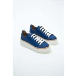 Tamer Tanca Kadın Hakiki Deri Saks Floter Sneakers & Spor Ayakkabı 937 5022-09 BN AYK Y23 SAKS FLOTER