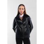 Tamer Tanca Kadın Hakiki Deri Siyah Deri Mont 415 ABK-2642 Byn Dr Mont SK24/25 Sıyah Dr - 3XL