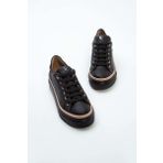 Tamer Tanca Kadın Hakiki Deri Siyah Floter Sneakers & Spor Ayakkabı 937 5022-09 BN AYK Y23 SIYAH FLOTER