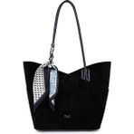 Tamer Tanca Kadın Suni Deri Siyah Süet Kol Çantası 921 26763 Bn Canta Y/24 Sıyah Suet - En:34 cm Boy :35 cm Genişlik:12 cm Askı Sapı:120 cm - Siyah-001