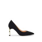 Tamer Tanca Kadın Vegan Siyah/gold Stiletto Ayakkabı 886 1988 Bn Ayk SK23/24 Syh Suet/gold