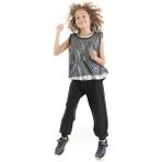 Tameris Kostüm Erkek Çocuk Gümüş Hip Hop Dans Kostümü - 23 Nisan Kıyafetleri - Siyah - 3 - 4 Yaş