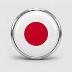 Tamgacrafts Japonya (Japan) Bayrak Rozeti Paslanmaz Çelik Yuvarlak Yaka Pin