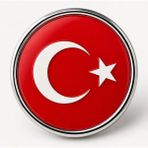 Tamgacrafts Türkiye (Turkey) Bayrak Rozeti Paslanmaz Çelik Yuvarlak Yaka Pin