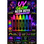 Tamsena Store 6''lı UV Işıkta Parlayan Neon Glow Boya Seti 6 Renk Yüz Vücut Makyaj Boyası Festival Parti UV Paint