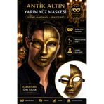 Tamsena Store Antik Altın Yarım Yüz Parti Maskesi Gold Venedik Balo Cosplay Sahne Kostüm Maskesi Unisex Tasarım