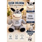 Tamsena Store Özür Dilerim Yazılı Peluş Eşek Oyuncak 24 cm Komik Tişörtlü Yumuşak Peluş Hediye