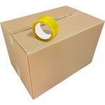 Tan Karton Kutu Taşıma Kolisi 60X40X40 Ebatında 5 Adet 40 kg Kapasiteli Çift Oluklu + 2 Adet Bant, Koli Bandı