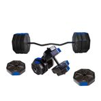 Tan Spor 100 Kg Z BARLI Dambıl Dumbell Ağırlık Halter Vücut Geliştirme Seti Mavi Kapaklı