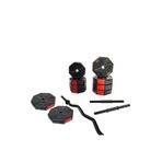 Tan Spor 30 Kg Z BAR ve Dambıl SETİ Dambıl - Dumbell Ağırlık Halter Set (KIRMIZI KAPAKLI)