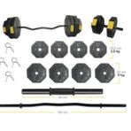 Tan Spor 30 Kg Z BAR ve Dambıl SETİ Dambıl - Dumbell Ağırlık Halter Set (Sarı KAPAKLI)
