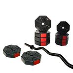 Tan Spor 40 Kg Z BAR ve Dambıl SETİ Dambıl - Dumbell Ağırlık Halter Set (KIRMIZI KAPAKLI)