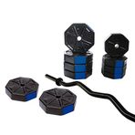 Tan Spor 40 Kg Z BAR ve Dambıl SETİ Dambıl - Dumbell Ağırlık Halter Set - Mavi