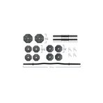 Tan Spor 50 Kg Z BARLI (120 cm) Dambıl Dumbell Ağırlık Halter Vücut Geliştirme Set Mavi Kapaklı