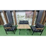 Tandoğan Erciyes Model 2+1+1+Çapraz Masa Takımı / Bahçe, Balkon Mobilyası /balkon Seti - Antrasit