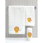 Tanem Home Aslan Desen Nakışlı Tek parça El / yüz Havlu 50x90 Cm - 30 x 50 cm - Renkli