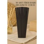 Tanemce 30 Adet Siyah Oda Kokusu Çubuğu Fiber Yumuşak Doğal Bambu Oda Kokusu Yedek Çubuk 24 cm