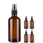 Tanemce 4 Adet 100 ml Amber Kapaklı Siyah Sprey 100 Cc Fısfıs Kolonya Dezenfektan Kahverengi Cam Şişe