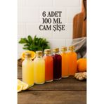 Tanemce 6 Adet Şeffaf Cam Shot Şişesi Sızdırmaz Gold Metal Kapaklı Kolonya Koku Süs Çok Amaçlı Şişe 100ml