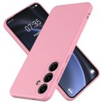 Taneny Samsung Galaxy S24 FE için Silikon Kılıf, Dayanıklı ve Şık Düşme Test Edilmiş Yumuşak Silikon Jel Kauçuk Slim Fit Darbeye Dayanıklı Koruma Telefon Kılıfı Samsung Galaxy S24 FE 5G (Pembe)