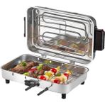 Taner Orta Boy Elektrikli Izgara Mangal Barbekü TNRIZ1701 1000 W Gri Renk 35x21 cm Izgara Alanı