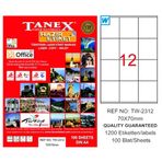 Tanex 100 Yaprak 70x70 Laser Copy Inkjet Lazer Etiket