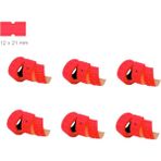 Tanex (12 * 21 Mm) Çizgili Flo Kırmızı Fiyat Etiketi (Ruloda 800 Etiket) ( 6 Rulo) - Boyut