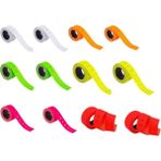 Tanex (12 * 21 Mm) Çizgili Flo Mıx 6 Renk Fiyat Etiketi (Ruloda 800 Etiket) ( 12 Rulo) - Çok Renkli - Boyut