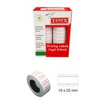 Tanex 16x23 cm 1000'li 12'li Beyaz Renk Rulo Fiyat Etiketi