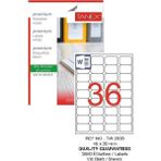 Tanex Bilgisayar Etiketi TW-2036 45X30 mm 100 Lü Lazer Etiket 1 Paket Tanex Davetiye Kargo Koli Kutu Etiketi - Beyaz - Standart