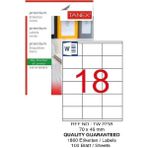 Tanex Bilgisayar Etiketi TW-2218 70X46 mm 100 Lü Lazer Etiket 1 Paket Tanex Davetiye Kargo Koli Kutu Etiketi - Beyaz - Standart
