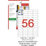 Tanex Bilgisayar Etiketi TW-2321 52,5X21,2 mm 100 Lü Lazer Etiket 1 Paket Tanex Davetiye Kargo Koli Kutu Etiketi - Beyaz - Standart