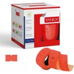 Tanex Çizgili Flo Turn Etiketi 800 Adet 12X21 Mm Kırmızı Renkli Etiketler