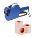 Tanex Eco TNX-5500ECO41 Mavi Etiket Makinesi+Tanex Beyaz 12 mmx21 mm 6'lı Rulo Çizgili Fiyat Etiketi