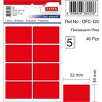 Tanex Flo Kırmızı 34 x 52 MM Ofis Etiketi 5 Yaprak (10 Lu Paket)