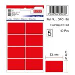 Tanex Flo Kırmızı Ofis Etiketi 5 Yaprak Ofc-120 (10 Lu Paket)