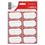 Tanex Kids Okul Etiketi Bordürlü Kırmızı 5Li - 3 Paket